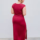 Split ruched midi dress curve & plus in red