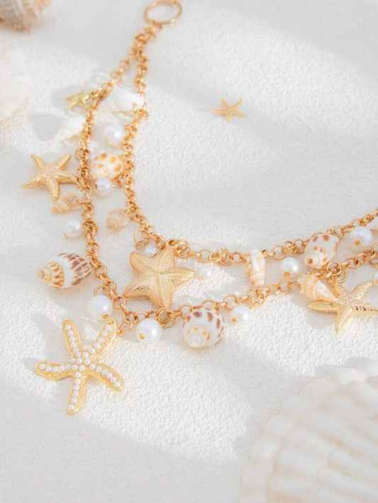 Starfish pendant waist chain in multi