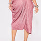 Pink ruched midi skirt