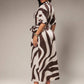 Striped belted maxi dress in multi