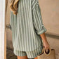 Striped shirt & short set in green