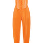 Tangerine Plisse lace up eyelet detail strappy jumpsuit