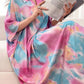 Tie dye print random pattern modest dress in multi