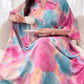 Tie dye print random pattern modest dress in multi