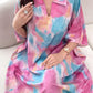 Tie dye print random pattern modest dress in multi
