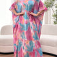 Tie dye print random pattern modest dress in multi