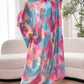 Tie dye print random pattern modest dress in multi