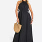 Tie side maxi dress in black