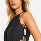 Tie side maxi dress in black