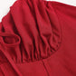 Tie strap pleated front midi dress in burgundy