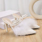Toe furry high heel sandals in white