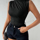 Turtleneck sleeveless bodysuit in black