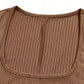 Square neck long sleeve bodycon dress in coffee