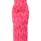 Woven textured cowl neck maxi dress in pink