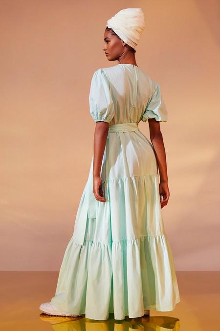 Tiered Maxi Dress in Green