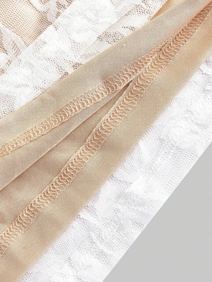 Lace off-shoulder bodycon dress in white