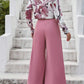 Graphic print shirt & wide leg trousers in pink