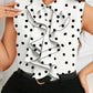 Sleeveless polka dot top in white