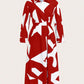 Random printed shirt dress in red