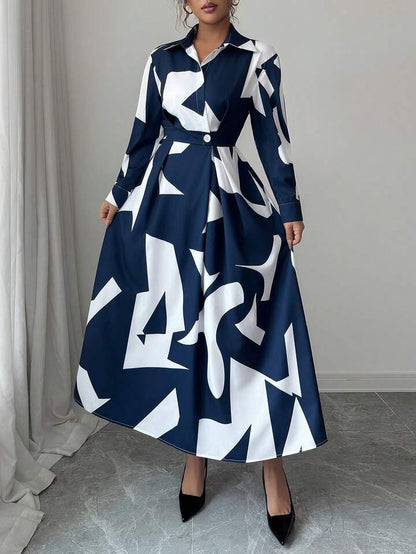 Random printed shirt dress in multi