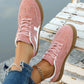 Suede-like lace up shoes in pink