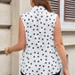 Sleeveless polka dot top in white